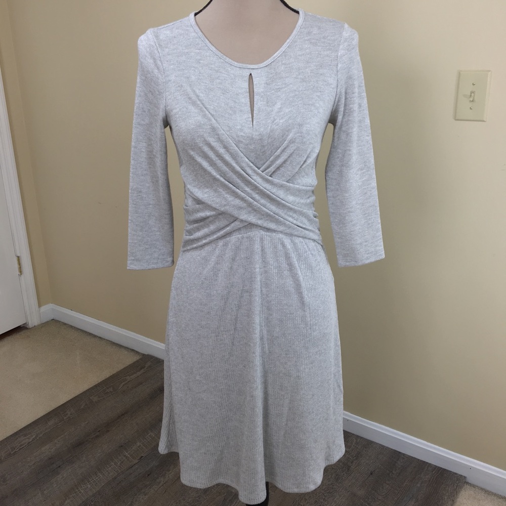 Amandi Anthropologie 3/4 Sleeve Knit Wrap Midi